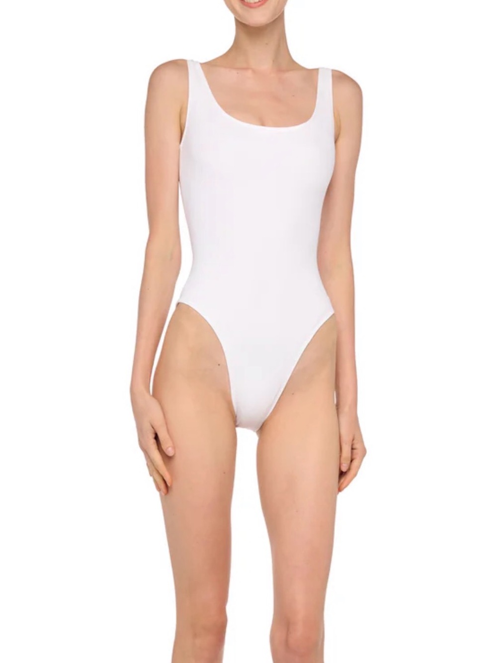 NORMAN KAMALI Lowback X MIO White One-Piece Swimsuit - L